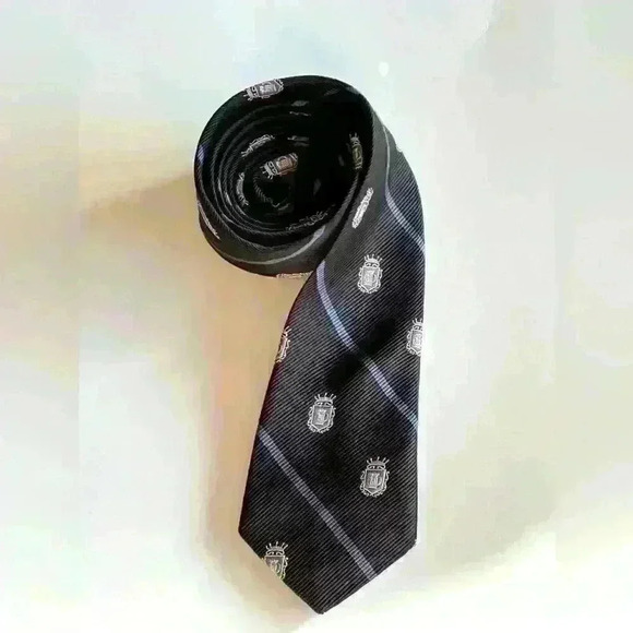 Hand Tailored Tie black with patterns - Picture 1 of 5